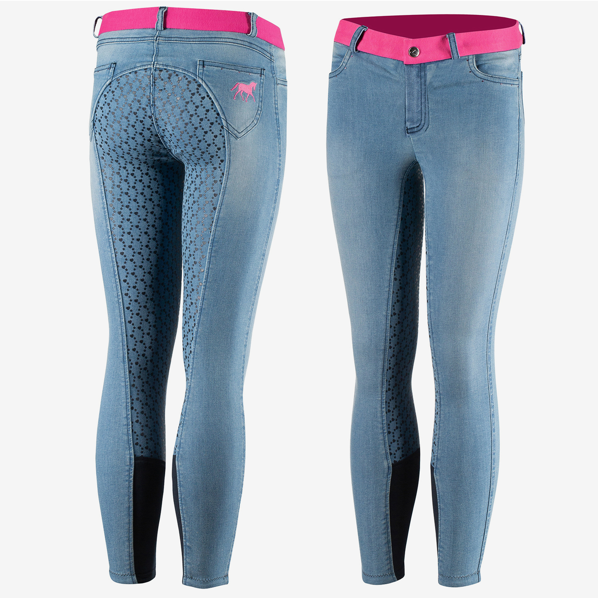 Horze Poppy Kids Denim Silicone Full 