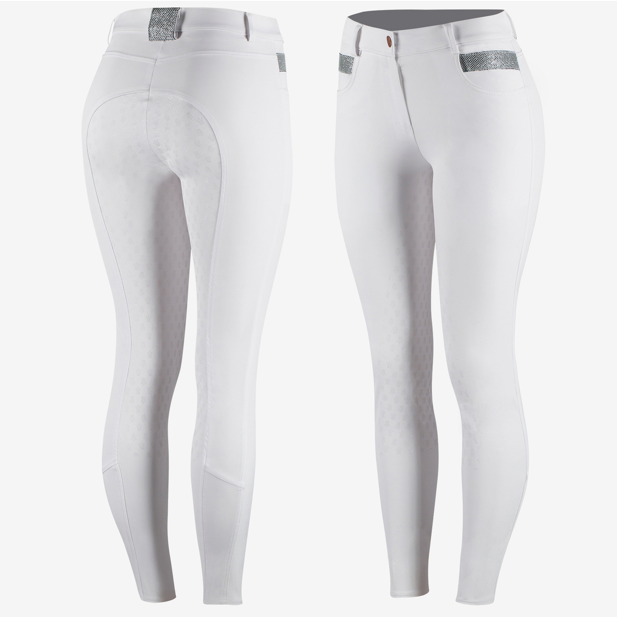 Horze Sienna Women's Silicone Full Seat Breeches Size: 42 (AU 14) in Colour: Whi - Picture 7 of 12