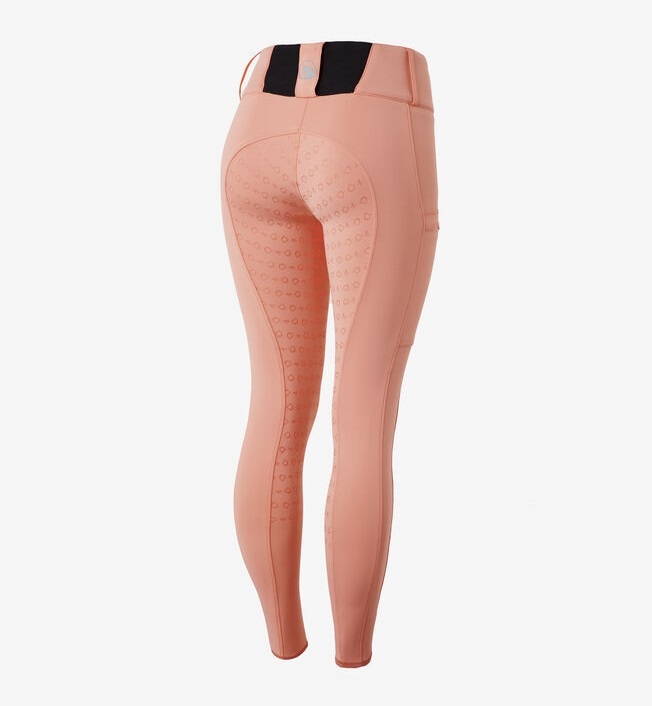 Horze Minka Ladies Firming Full Seat Breeches - Peach Amber Pink