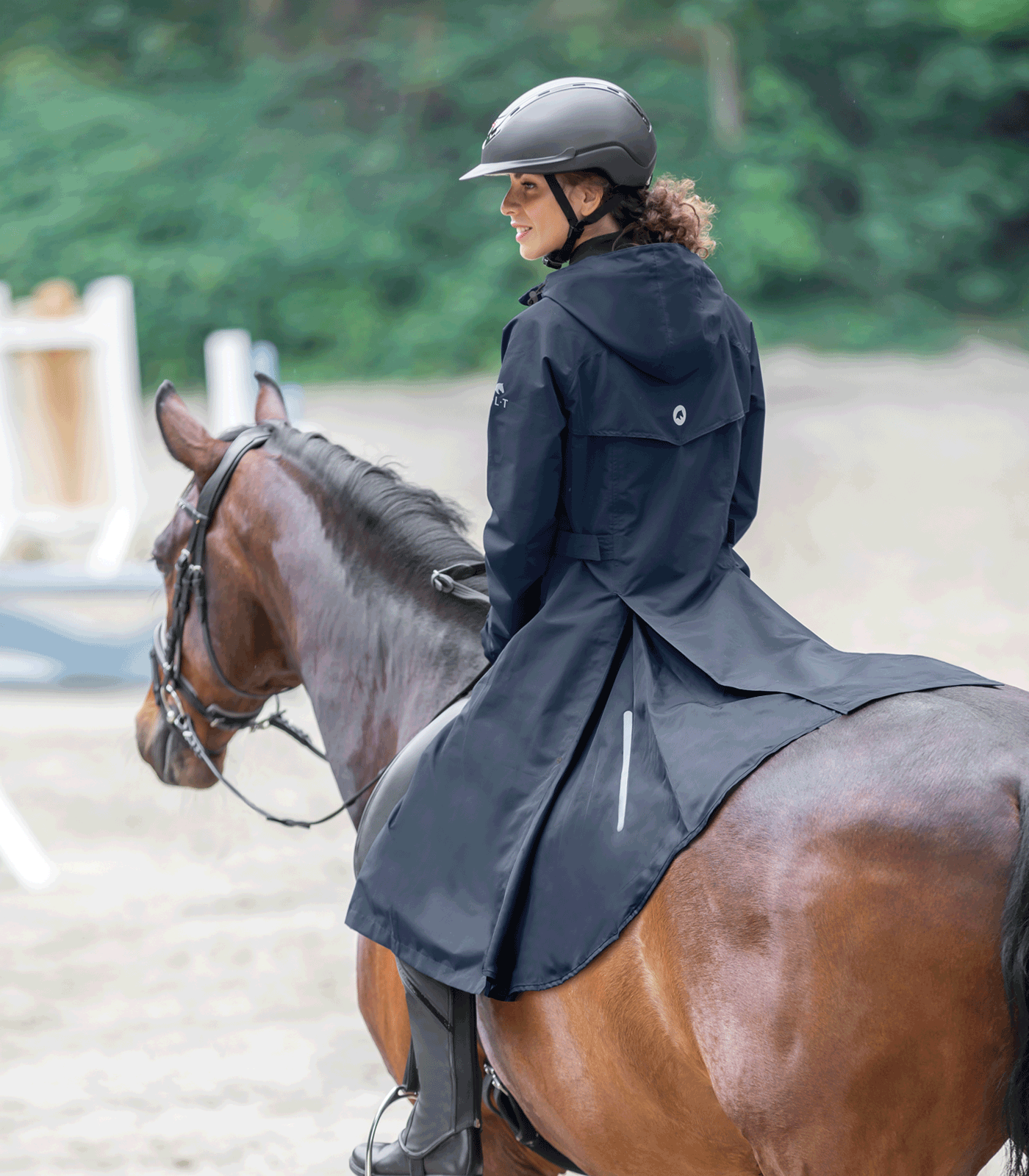 Small, Black Full Length Riding Coat for Men and Women Waterproof and Heavy Duty Horse Riding