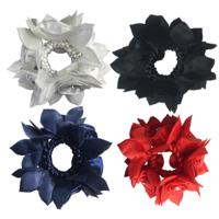 Rose Petal Hair Scrunchie with Crystals