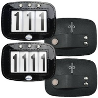 Hamag Swarovski & Patent Leather Bridle Number Holders (Pair)