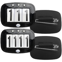 Hamag Swarovski & Patent Leather Saddle Cloth Number Holders (Pair)