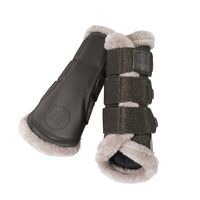 Eskadron Glitter Mesh Faux Fur Tendon Boots - Dark Olive