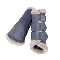 Eskadron  Glitter Mesh Faux Fur Tendon Boots - Dove Blue