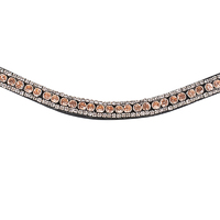 Horze Reims Browband - Black with Rose Gold Crystals