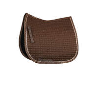 Horze Glarus Dressage  Saddle Pad with Metallic Braiding - Bison Dark Brown