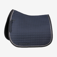 Horze Glarus Dressage  Saddle Pad with Metallic Braiding - Iron Gate Grey