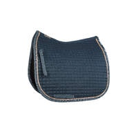 Horze Glarus Dressage  Saddle Pad with Metallic Braiding - Obscure Night Blue