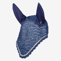 Horze Glarus Ear Net with Metallic Braiding - Marlin Blue