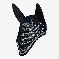 Horze Glarus Ear Net with Metallic Braiding - Dark Navy