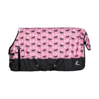 Horze Tucker Pony Turnout Blanket 100g - Black/Sea Pink