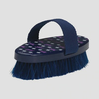 Horze Scout Body Brush - Arty Purple/Blue Print Dark Blue