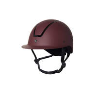 Horze Noir Riding Helmet with Sun Visor VG1 - Burgundy Red Mahogany - Size: 52-54 only