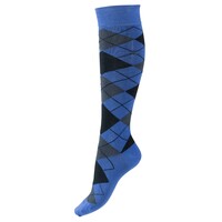 Horze Alana Checked Summer Socks - Baja Blue/Orion Blue