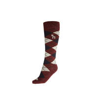 Horze Alana Checked Summer Socks - Burgundy Red Mahogany/ Dark Navy