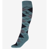 Horze Alana Checked Sock- Arctic Blue/ Dark Navy