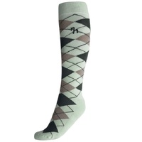 Horze Alana Checked Sock- Aqua Green/ Urban Chic
