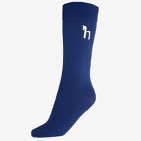 Horze Kids Riding Knee Socks With Shiny Logo - Peacoat Dark Blue