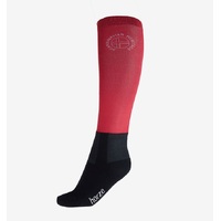 Horze Printed Knee socks with Thin Calf - Rouge Red