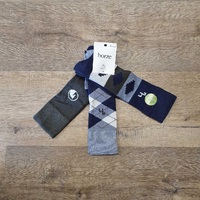 Horze Bamboo Knee Socks (3-Pack) - Inkwell Blue/ Beetle Green