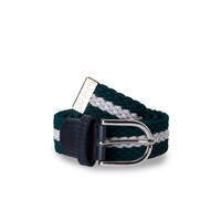 Horze Stretch Belt - Storm Green/ White