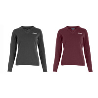 B Vertigo Nina Women’s Knitted V-neck Sweater - Burgundy Dark Red Size: 6  Only