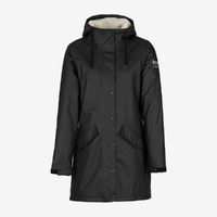 Horze Billie Women's PU Raincoat with Fleece - Black