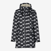 Horze Billie Women's PU Raincoat with Fleece - Dark Navy/White