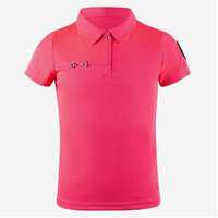 Horze Denise Kids Functional Short Sleeve Polo Shirt - Pink