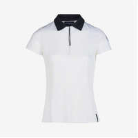 B Vertigo Claudine Women's Short Sleeve Polo Shirt - White/ Dark Navy