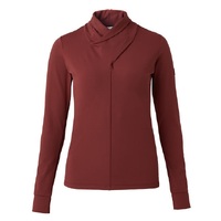 Horze Raquel Women's Training Shirt with High Neck - Merlot Wine Red