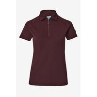 Horze Tiana Pique Short Sleeve Shirt - Burgundy Red Mahogany