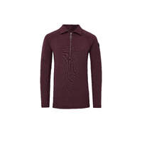 Horze Tiana Pique Long Sleeve Shirt - Burgundy Red Mahogany