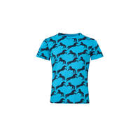Horze Micky Kids Printed Organic Cotton T-Shirt - Hawaiian Blue