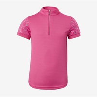 Horze Fia Kids Short Sleeve Training/Show Shirt - Azalea Pink