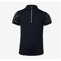 Horze Fia Kids Short Sleeve Training/Show Shirt - Peacoat Dark Blue
