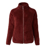Horze Merida Women's Teddy Fleece Jacket - Merlot Wine Red