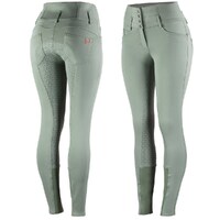 Horze Tara Ladies Silicone Full Seat Breeches - Apple Green