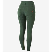 Horze Tara Ladies Silicone Full Seat Breeches - Cilantro Green