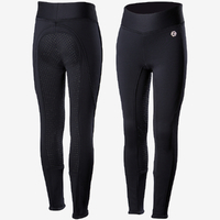 Horze Active Junior Full Silicone Seat Tights - Dark Navy