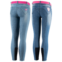 Horze Poppy Kids Denim Silicone Full Seat Breeches