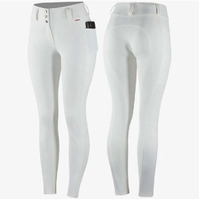 B Vertigo Beatrice Women's High Waist Breeches with Silicone Full Seat - White