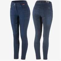 B//Vertigo Elle Women's Denim Breeches with Silicone Full Seat- Dark Blue