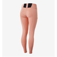 Horze Minka Ladies Firming Full Seat Breeches - Peach Amber Pink