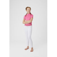 Horze Lilian JR Full Seat Breeches White/ Azalea Pink w/Silver Glitter
