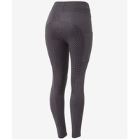 Horze Jade Women's Cotton Stretch Full Grip Riding Tights - Blackened Pearl Grey