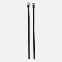 Horze Marseille Leather Spur Straps - Black with Silver Crystal Buckle