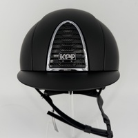 In Stock - KEP Helmet Chromo 2.0 Matt Black, Silver and Crystal Logo