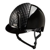 In Stock - KEP Helmet Chromo 2.0 Black Polish, Milano Leather Front